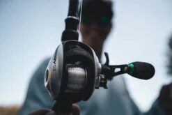 Quantum Energy S3 Baitcasting Reel -Fishing Equipment Store energy bc reel closeup lifestyle