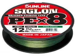 Sunline Siglon PEx8 Dark Green Braid 165 Yards Braided Fishing Line